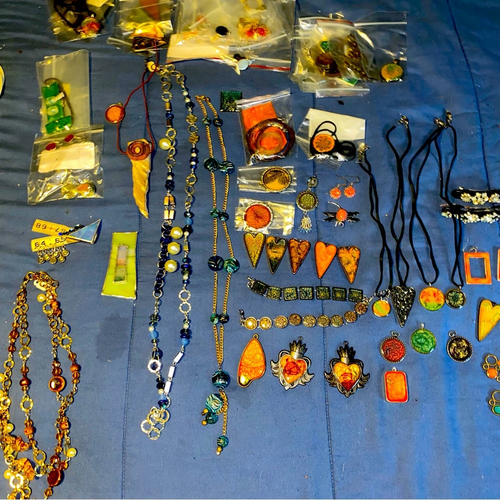 Lot of 92+ Pieces of Handmade Jewelry - Necklaces, Pendants, Earrings, and more